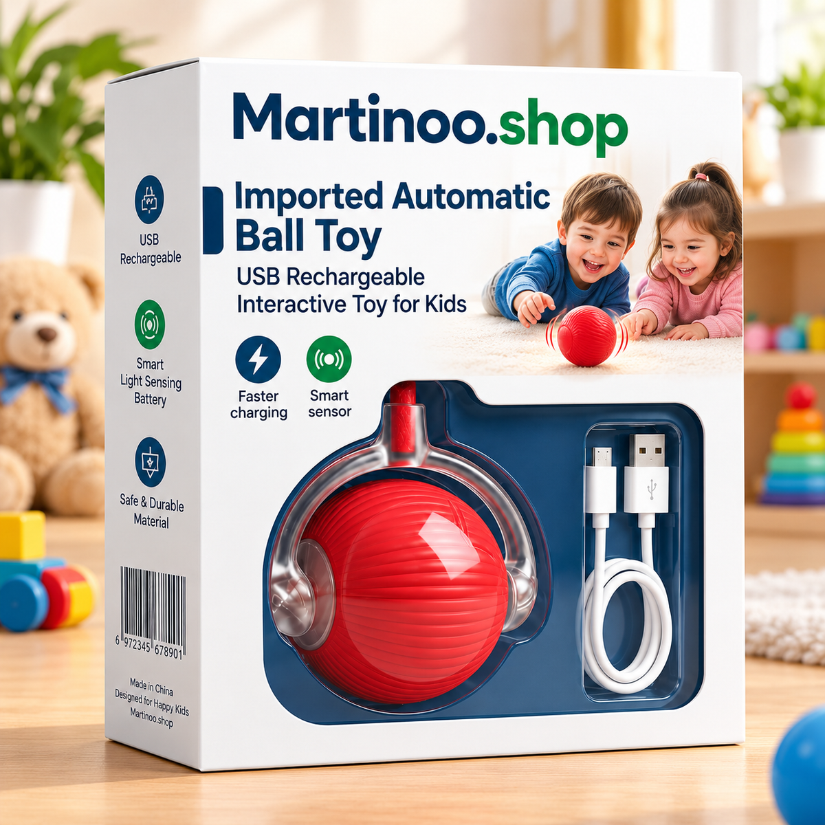 Imported - Orignal Smart Rolling Baby Toy Ball – USB Rechargeable  + Free Shipping