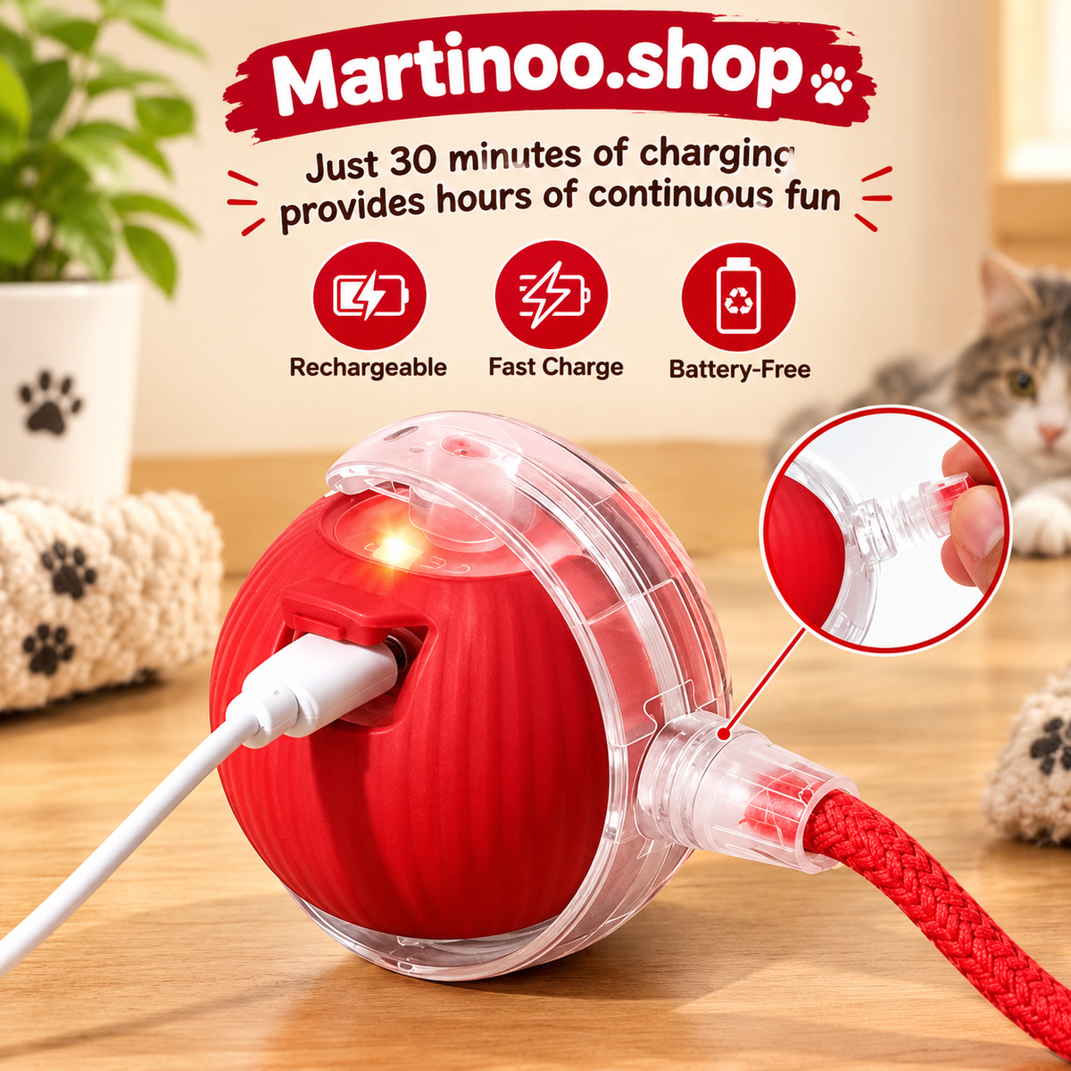 Imported - Orignal Smart Rolling Baby Toy Ball – USB Rechargeable  + Free Shipping